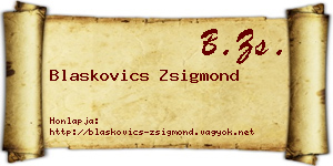 Blaskovics Zsigmond névjegykártya
